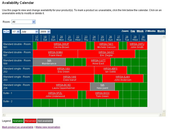 Availability Calendar